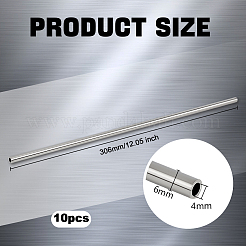 304ステンレス鋼中空チューブ10個  ステンレス鋼色  30.6x0.6cm  内径：0.4のCM&nbsp;STAS-OC0001-31