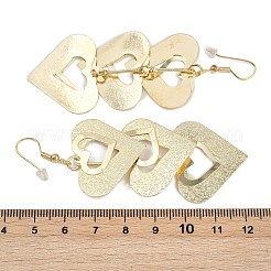 合金ダングルピアス  鉄のピアスフック  ゴールドカラー  ハート  80x30mm&nbsp;EJEW-S260-01A-G