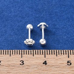 S999 ファインシルバースタッドピアス  足跡  銀  4x5mm&nbsp;EJEW-F356-06S