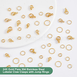 80Pcs 4 Styles 304 Stainless Steel Lobster Claw Clasps&nbsp;DIY-PH0028-67