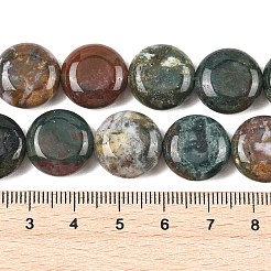 天然石インディアン瑪瑙ビーズ連売り  フラットラウンド  15~15.5x6mm  穴：0.8~1mm  約26個/連  15.55~15.71インチ（39.5~39.9cm）&nbsp;G-L648-B10-15mm