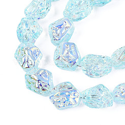Transparency Electroplate Glass Beads Strands&nbsp;GLAA-T023-41A-06