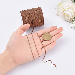 真鍮ツイストチェーン  カーブチェーン  ダイヤモンドカット  ハンダ付け  多面カット  スプールで  オーバル  鉛フリー＆ニッケルフリー＆カドミウムフリー  赤銅鉱  2x1.5x0.45mm  約301.83フィート（92m）/ロール&nbsp;CHC-S108-R-NF