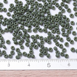 MIYUKIラウンドロカイユビーズ  日本製シードビーズ  （rr501)不透明アボカド  11/0  2x1.3mm  穴：0.8mm  約5500個/50g&nbsp;SEED-X0054-RR0501