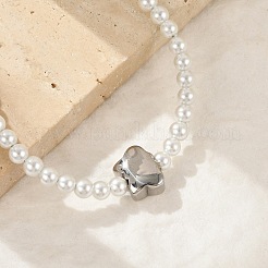 Plastic Imitation Pearl Beads Bracelets for Women&nbsp;BJEW-M056-12P