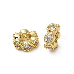 Brass Micro Pave Cubic Zirconia Beads&nbsp;KK-B142-18G