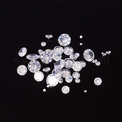 キュービックジルコニアカボション  グレードA  多面カット  ダイヤモンド  透明  1mm  2mm  3x2mm  4x2.5mm  5x3mm  50個/セット&nbsp;ZIRC-TA0001-03