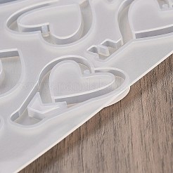 ハートのイヤリングペンダント DIY シリコン型  レジン型  UVレジン用  エポキシ樹脂工芸品作り  透明  111x144x4.5mm  内径：22~36x30~37.5mm  穴：2mm&nbsp;DIY-Q033-06C