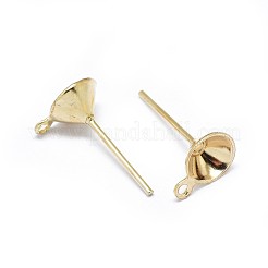 鉄スタッドピアスパーツ  カン付き  先のとがったリボリラインストーン用  ライトゴールド  トレイ：5mm  8x5.5mm  穴：1mm  ピン：1mm&nbsp;IFIN-F157-04LG