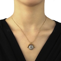 Ion Plating(IP) 304 Stainless Steel Rotatable Alexander Pendants Necklaces&nbsp;NJEW-K259-07G