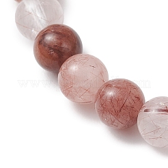 Natural Multi-Color Rutilated Quartz Beaded Stretch Bracelets for Women&nbsp;BJEW-JB13466