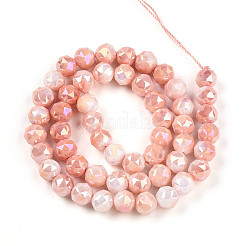 Anti-Tarnish Electroplate Glass Beads Strands&nbsp;GLAA-N010-8mm-08