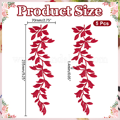 布パッチ  葉  レッド  235x70x1.4mm&nbsp;DIY-WH0750-053A