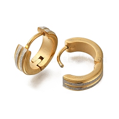 イオンプレーティング（IP）つや消し304ステンレススチールフープピアス（女性用）  ラウンド  ゴールドカラー  13x4mm&nbsp;EJEW-M001-01G