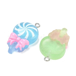 Frosted Resin with Alloy Pendants&nbsp;RE-CBA14F0-05