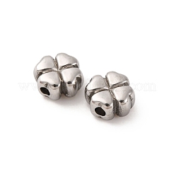 304ステンレススチールビーズ  クローバー  7.5x7.5x4mm  穴：1.6mm&nbsp;STAS-A117-01A-P