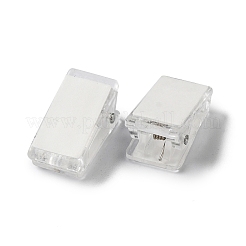 透明ppプラスチッククリップ  両面シール付き  長方形  透明  26x13x13mm  4個/袋&nbsp;KY-G026-01