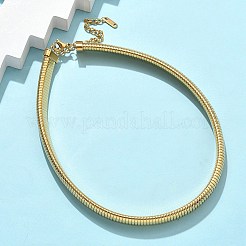 12MM 304 Stainless Steel Flat Snake Chain Necklaces for Women&nbsp;NJEW-U049-01G
