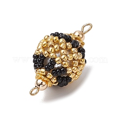 Seed Beads Loom Round Connector Charms&nbsp;PALLOY-MZ00375