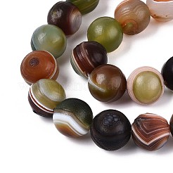 天然石瑪瑙ビーズ連売り  染め＆加熱  艶消し  ラウンド  シエナ  13.5~15.5mm  穴：1.2~1.4mm  約25個/連  14.57インチ（37cm）&nbsp;G-N357-08A-01
