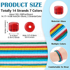 14 Strands 7 Colors Transparent Glass Beads Strands&nbsp;GLAA-TA0004-22