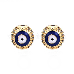 Brass Micro Pave Cubic Zirconia Beads&nbsp;KK-N227-88B