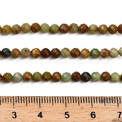天然クリソコラとラピスラズリビーズ連売り  多面カット  ラウンド  4mm  穴：0.7mm  約101個/連  14.96''（38センチメートル）&nbsp;G-G278-B01-4mm