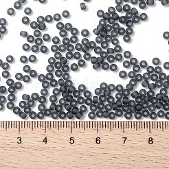 MIYUKIラウンドロカイユビーズ  日本製シードビーズ  （rr152f）マット透明グレー  8/0  3mm  穴：1mm  約422~455PCS /ボトル  10 G /ボトル&nbsp;SEED-JP0009-RR0152F