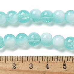 クラックガラスビーズ連売り  ロンデル  シアン  8mm  穴：1mm  約108~111個/連  309.45''（786センチメートル）&nbsp;GLAA-U001-8mm-02