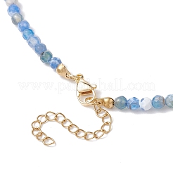 Summer Natural Dyed Agate Faceted Round Beaded Dyed Synthetic Turquoise Sea Turtle Pendant Necklaces&nbsp;NJEW-JN05386-02