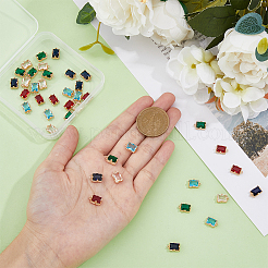 40Pcs 5 Colors Glass Rhinestone Pendants&nbsp;GLAA-DC0001-21
