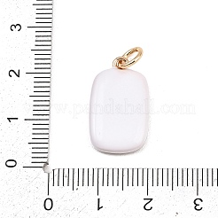 真鍮製エナメルペンダント  ライトゴールド  長方形  19x12.5x3.5mm  丸カン：6x1ミリ  4mm内径&nbsp;LS-ENAM-I087-03A