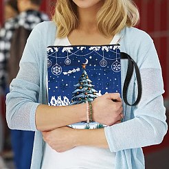 布製ブックカバー  ノートブックラップ  長方形  クリスマスツリー  280x220mm&nbsp;OFST-WH0010-099