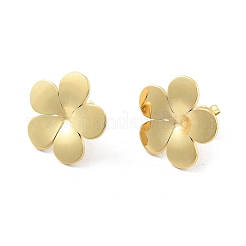 イオンプレーティング（IP）304ステンレススチールスタッドピアス  花  14KGP本金メッキ  19.5x20mm&nbsp;EJEW-P258-16G