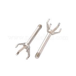 304ステンレススチールスタッドピアス金具  ステンレス鋼色  トレイ：4mm  10.5x4.5mm  ピン：1x7mm&nbsp;STAS-B091-02B-04P