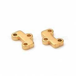 304ステンレスシャンデリア部品リンク  3ループコネクタ  長方形  ゴールドカラー  5x7.5x1.5mm  穴：1mm&nbsp;STAS-A074-02B-G