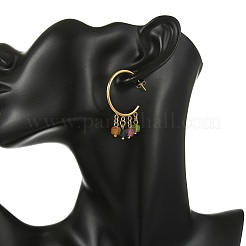 Natural Multicolor Tourmaline  Stud Tassel Earring&nbsp;EJEW-JE07221