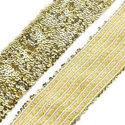 プラスチックpaillette弾性ビーズ  スパンコールビーズ  装飾アクセサリー  フラットラウンド  ゴールド  2-7/8インチ（72mm）&nbsp;OCOR-XCP0001-71