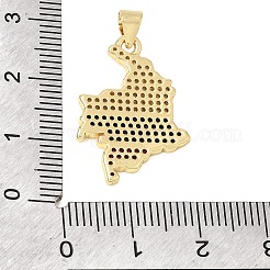 Brass Micro Pave Colorful Cubic Zirconia Pendants&nbsp;CU-CBA3C32-03G