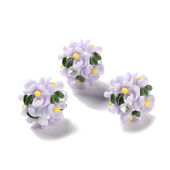 Luminous Polymer Clay Rhinestone Floral Ball Beads&nbsp;CLAY-U002-01D