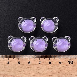 透明なアクリルビーズ  二層ビーズ  クマ  ライラック  16x18x15.5mm  穴：3mm  約220個/500g&nbsp;MACR-S373-122-B02