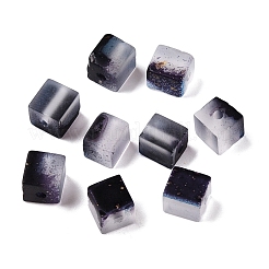 Frosted Glass Beads with Golden Glitter Powder&nbsp;DGLA-NH001-6mm-01M