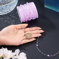 Acrylic Round Beaded Link Chains&nbsp;DIY-MB0007-001C