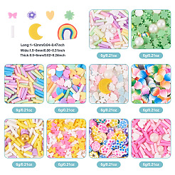60G 10 Styles Handmade Polymer Clay Cabochons&nbsp;CLAY-TA0001-70