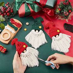 Christmas DIY Handmade Woven Cotton Santa Claus Pendant Decoration Making Kits&nbsp;DIY-SC0028-12A