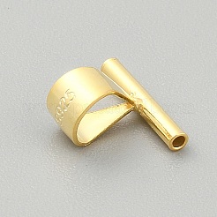 スターリングシルバーのピンからペンダントへのコンバーター  ブローチからネックレスへのコンバーター  ゴールドカラー  9x10x5mm  穴：4.5x5.5mm&nbsp;STER-WH0013-06G-01