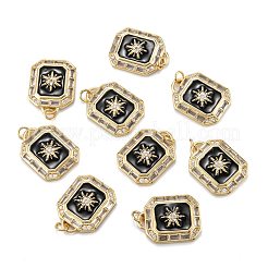 Brass Micro Pave Clear Cubic Zirconia Pendants&nbsp;ZIRC-A020-07G