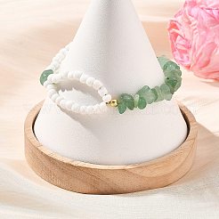 Natural Gemstone Chip Beads & Glass Seed Beads Beaded Bracelets for Women&nbsp;BJEW-JB14137
