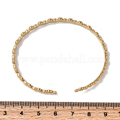 女性用304ステンレススチールカフバングル  フラットラウンド  ゴールドカラー  1-3/8インチ（3.5cm）  内径：2-1/8インチ（5.5cm）&nbsp;LS-BJEW-H635-01G