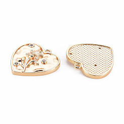 Brass Micro Pave Clear Cubic Zirconia Pendants&nbsp;KK-S364-184